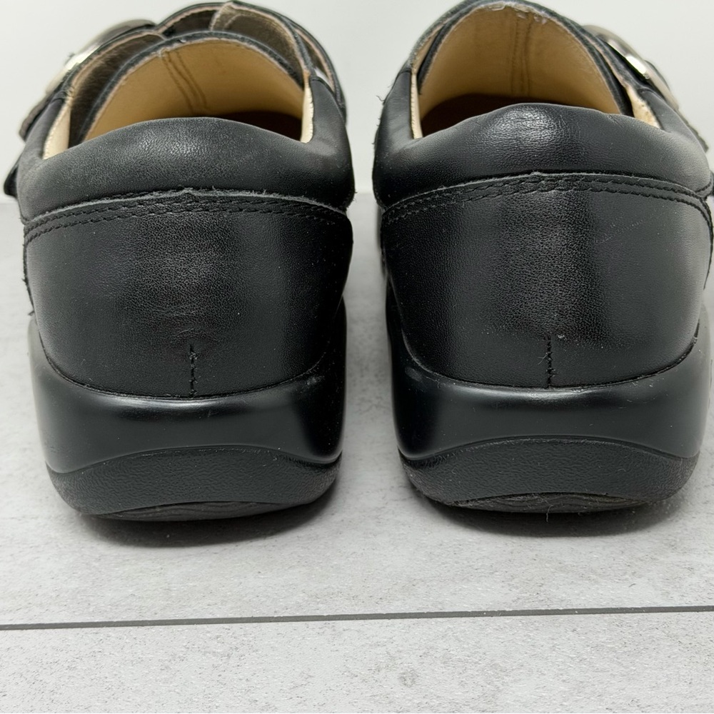 Alegria Black Leather Khloe Professional Clog with Silver Buckle EU37/US7 - Picture 5 of 11